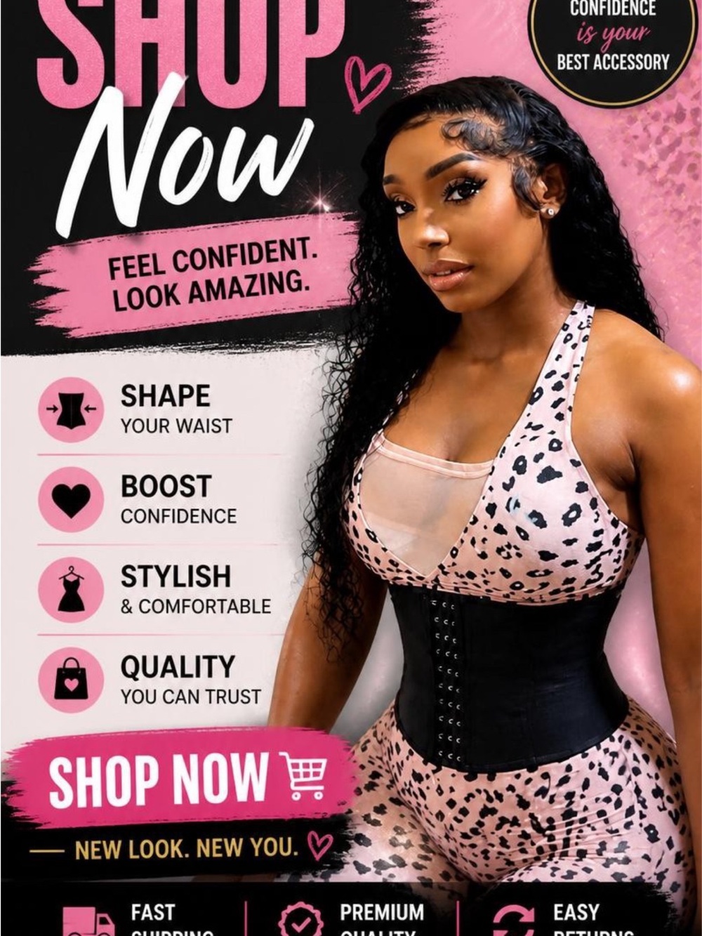 Waist Trainer Cincher Belt - Black